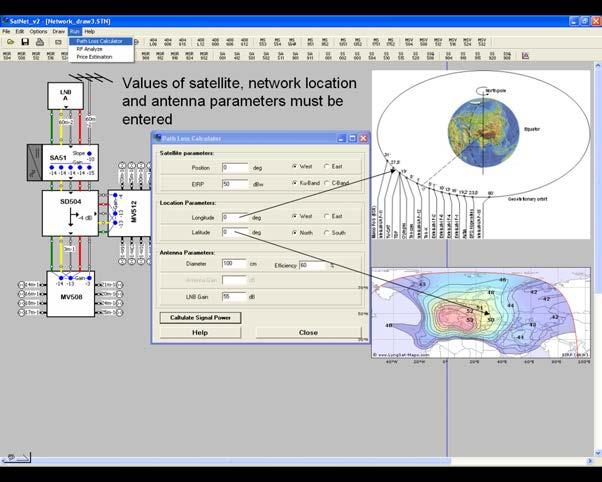 SAT IF distribution system 1.42 System accessories Simulation Software SatNet Freeware software for simulation of SAT IF distribution networks the latest version could be downloaded from www.