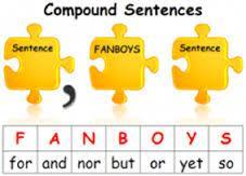 Types of Sentences: Compound The two independent clauses joined by coordinating conjunction may