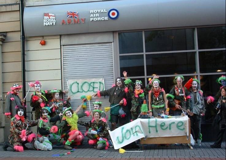 Clandestine Rebel Clown Army (CIRCA) A more modern sort of anarchist group, founded in 2003, in the UK, this far-left movement group that participates in non-violent acts against corporate