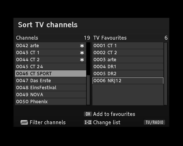Creating and Editing channel list Possibly the channel list may appear too complex to you or contain channels that you are not interested in watching.