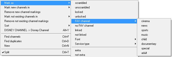 You can also delete one or more selected channels by hitting the Del key on your keyboard. With Copy you can copy a channel, then you can paste the channel to another position.