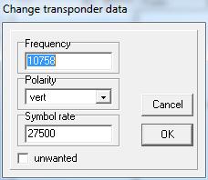 You get most functions if you click with the right mouse button on the transponder list. You will get the popup menu of the transponder list.