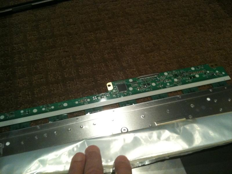 Step 18 Gently flip the PCB over 180deg so it is off the aluminum back panel.