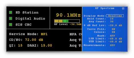 COMPOSITE POPUP MENU Filter BW: Selects Composite filter bandwidth: Stereo + RDS (passes stereo plus 57 khz RDS), Stereo + 67 KHz (passes stereo thru 67 khz SCA, and Stereo + 92 khz (passes stereo