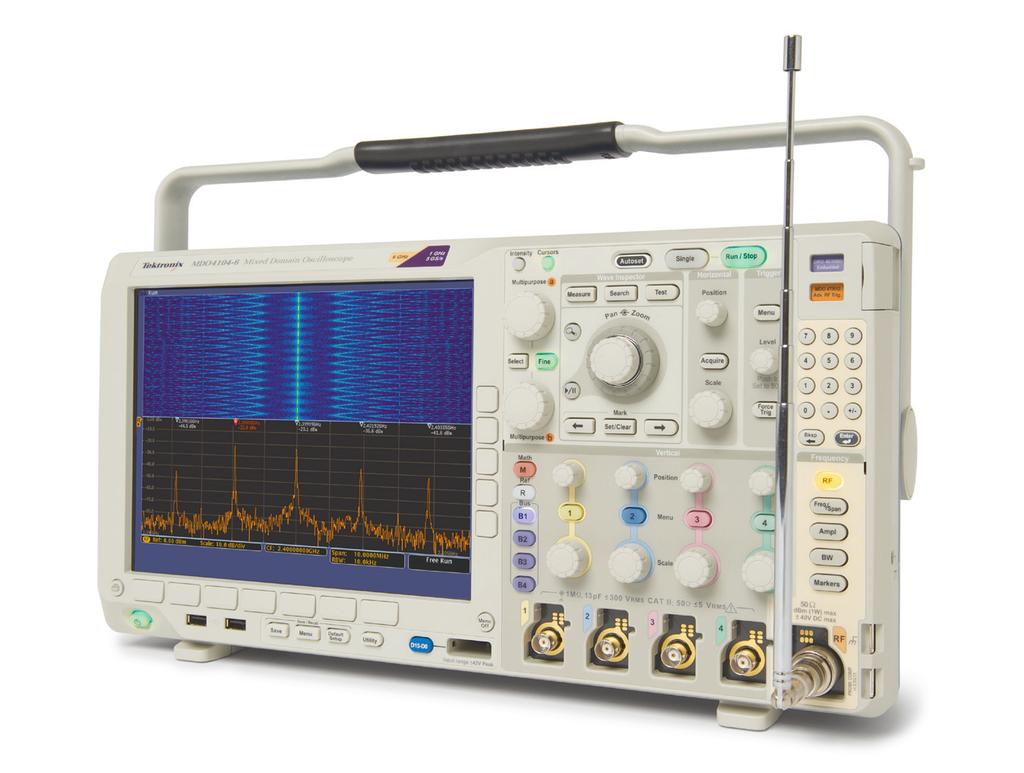 TEKTRONIX AND CONRES ABOUT CONRES MDO4000 MIXED DOMAIN OSCILLOSCOPE The World s First Mixed Domain Oscilloscope The only oscilloscope with a built-in spectrum analyzer The MDO4000 Series from