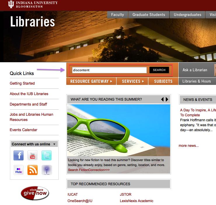 When searching for scholarly articles that are not from a legal journal start at www.libraries.iu.