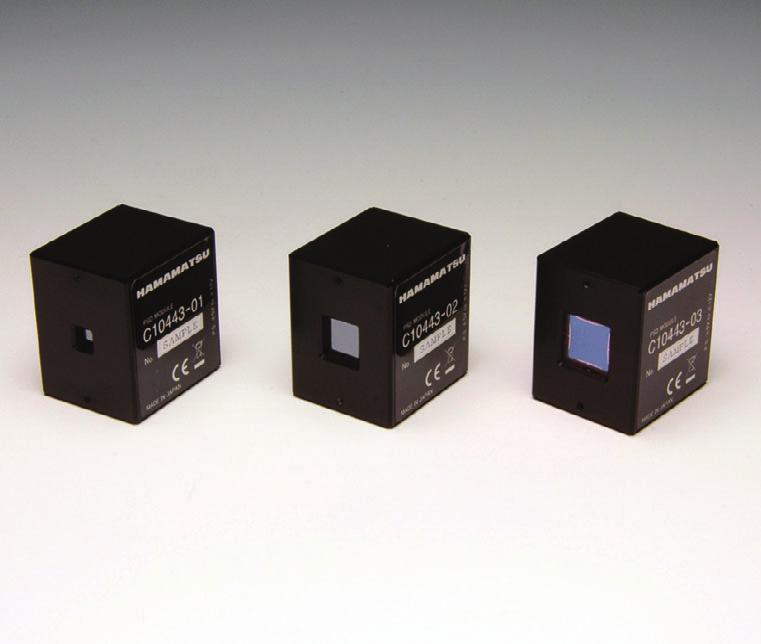 Integrates a PSD for precision photometry or a 4-segment Si photodiode with low-noise amp in a compact case PSD modules contain a high-precision two-dimensional PSD (position sensitive detector) or a