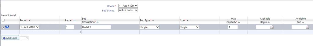 Toggle between Active and Closed Beds There are additional fields that allow for graphical interface settings such as Bed Type and Icon, but we recommend using the defaults until more comfortable