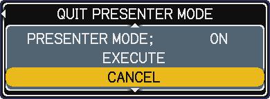 MIU menu MIU menu (continued) LIVE MODE SETTING (continued) (continued on next page) QUIT PRESENTER MODE MULTI PC MODE The Presenter Mode that is set in the Live Viewer 3 software installed into your