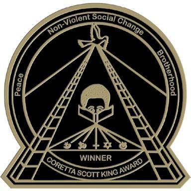 The Coretta Scott King Book Awards seal was designed by artist Lev Mills in 1974. The symbolism in the seal reflects both Dr. Martin Luther King, Jr. s philosophy and the ideals of the award.
