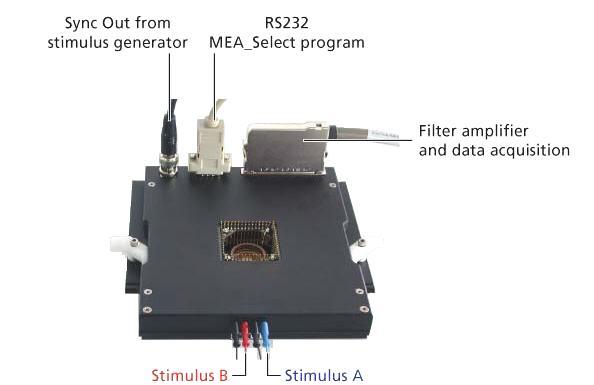 3 First Use of the MEA Amplifier 3.1 Welcome to the MEA Amplifier Raw data from up to 60 electrodes of a microelectrode array (MEA) is amplified by 60 channels of pre- and filter amplifiers.