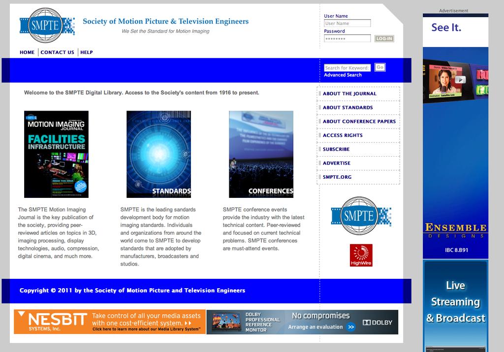 Search All SMPTE Content at the SMPTE Digital Library http://library.smpte.