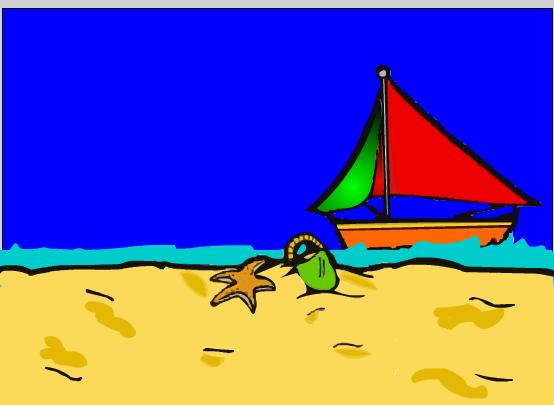 3. Next we will create water. In order to create a scrolling graphic: a. Create a new layer called water above the beach layer (we will move this layer later).