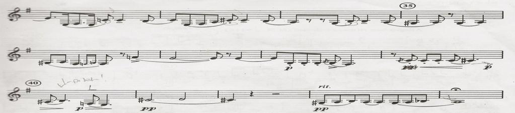 Hoyt 6 This section occurs two-thirds of the way through the piece and is a precursor to the dramatic and frantic ending.