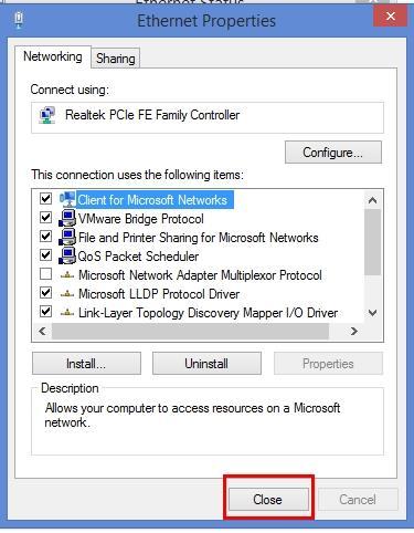 5) Close all the Network Setup Windows 6) Open Internet Explorer or Google Chrome or Firefox browser.