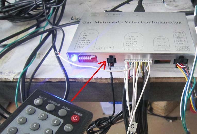 picture: Finally, to make the DVD, or DVB T remote contorller point at the video interface IR eye