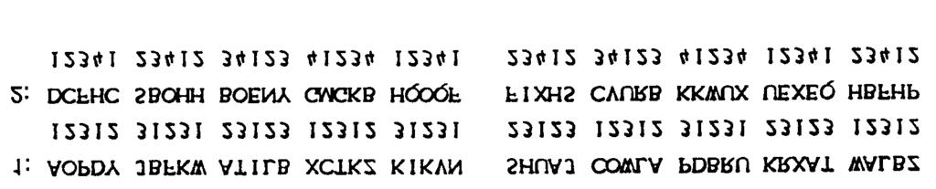 (1) To solve the isologs, the two messages are first superimposed with the alphabets numbered for each.