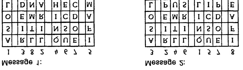 (1) There are eight repeated segments in each, which shows that the messages are each eight columns wide.