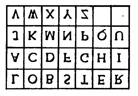 Moving the short columns to the right and filling in the missing letters produces the following matrix. The final step is to recover the numerical key.