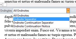 Then select Endnote Continuation Separator, highlight the line, and press