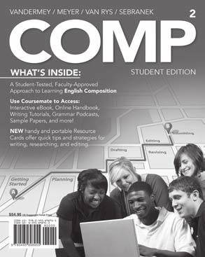 COMPOSITION Writing Guides: Modes-Based NEW! 480 pages Paperbound 8 1/2 x 10 7/8 4-color 2013 Available January 2012 978-1-133-30774-7 (US Edition) Student tested, faculty approved!