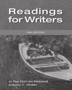COMPOSITION Readers: Modes-Based NEW! Readings for Writers, Fourteenth Edition Jo Ray McCuen-Metherell Glendale Community College, Emerita Anthony C.