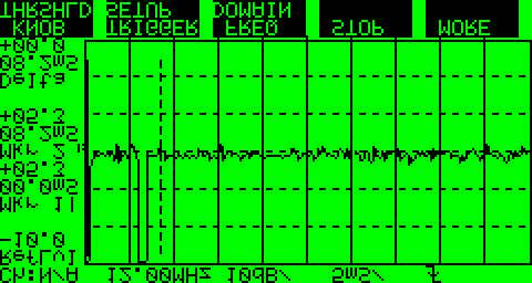 Model CR1200R Digital Signal Analyzer ZERO SPAN Selecting ZERO SPAN mode takes the user to the zero span screen shown in Figure 3-25 FIGURE 3-25 TIME DOMAIN (ZERO SPAN SPECTRUM MENU) Selecting ZERO