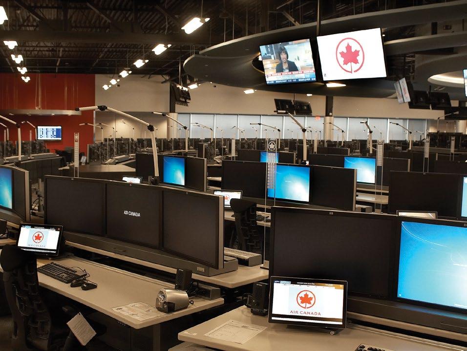 (Left) Phase One of Air Canada s central ops center is typical of the genre, with many workstations concentrically arrayed around a central core.