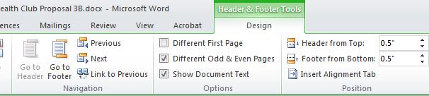 Make the Header or Footer Different in Each Section or Chapter If your document is divided into sections, you can