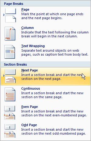 For example, if your document is divided into chapters by using section breaks, the chapter title can be displayed