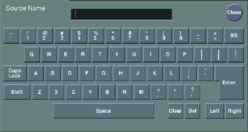 Keyboard window 4 BS button 1 Item display 2 Input string 3 Close button qd Line feed button 6 Shift button 5 Caps Lock button 7 Space button 0 Left button 9 Del button 8 Clear button qa Right button