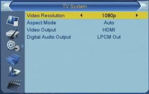 In video output you can choose, by the means of [ ] keys, the video output mode: RGB / HDMI.
