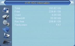 A mark will appear on the name of the channel (OSD 61). 3. The marked recordings will be deleted once you exit the menu. OSD 61 OSD 62 8.3. DISK INFORMATION In the HDD information submenu you can see the capacity of the hard disk.