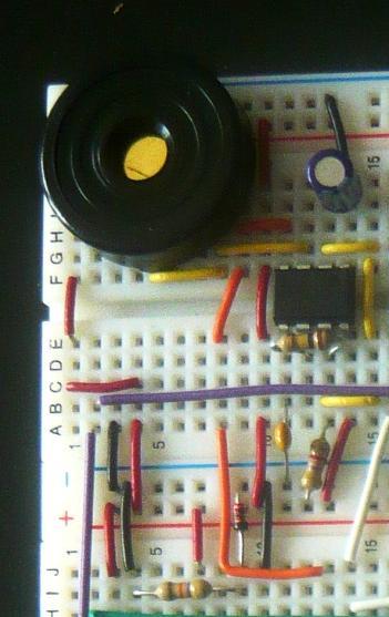 buzzer and the 555 to determine its