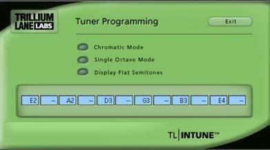 The number of note buttons will depend on the preset selected. The default chromatic preset will display all twelve notes. A preset for a six string guitar will only display six notes.