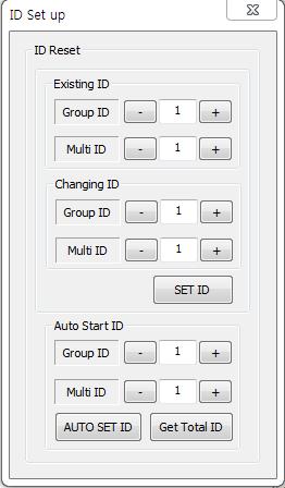 4. ID Setting Refer to the next chapter for MSCS use.(5.1 ~ 5.5) Before ID Setting, Make sure that all of the connected MLCD sets are turned on by clicking Power On button in Broadcast. 1.