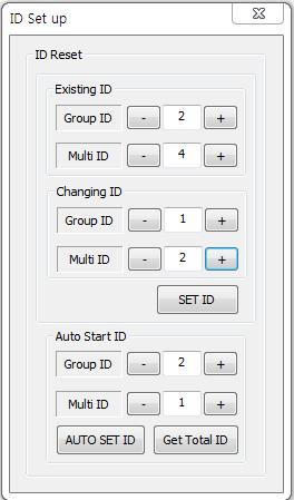 4. Identify the IDs of all connected MLCD sets by clicking "INFO" button in Broadcast. 5. first, Identify the IDs of upper left corner MLCD set. 6.