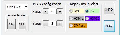 7. Changing the Input source Varieties of screen formations are available with screen configuration. 5.7.1. Click Play button 1. Select the input source at the Display Input Select menu. 2.