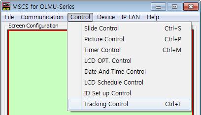 5.9.4. Tracking Control Alignment adjustment is available when input source is PC. 5.9.5. LCD OPT. Control Users can configure various additional functions. Go to "MSCS Menu" "Control" "LCD OPT.
