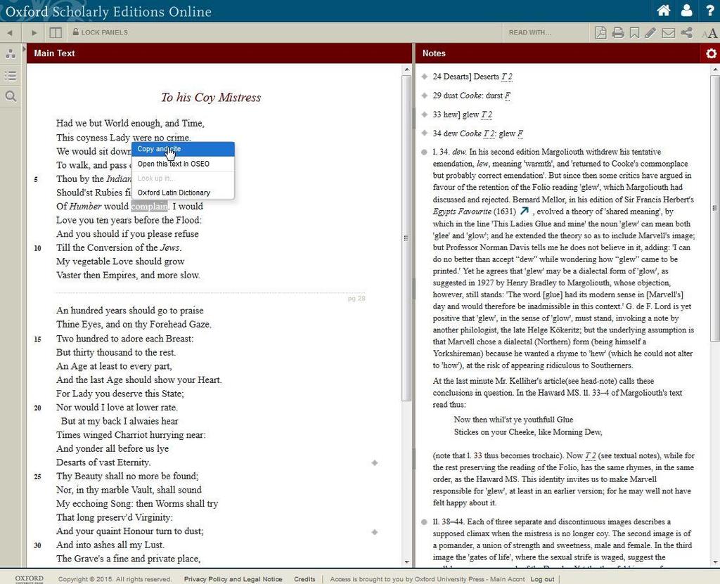 -3/4 Select a word and choose "Copy and cite" from the