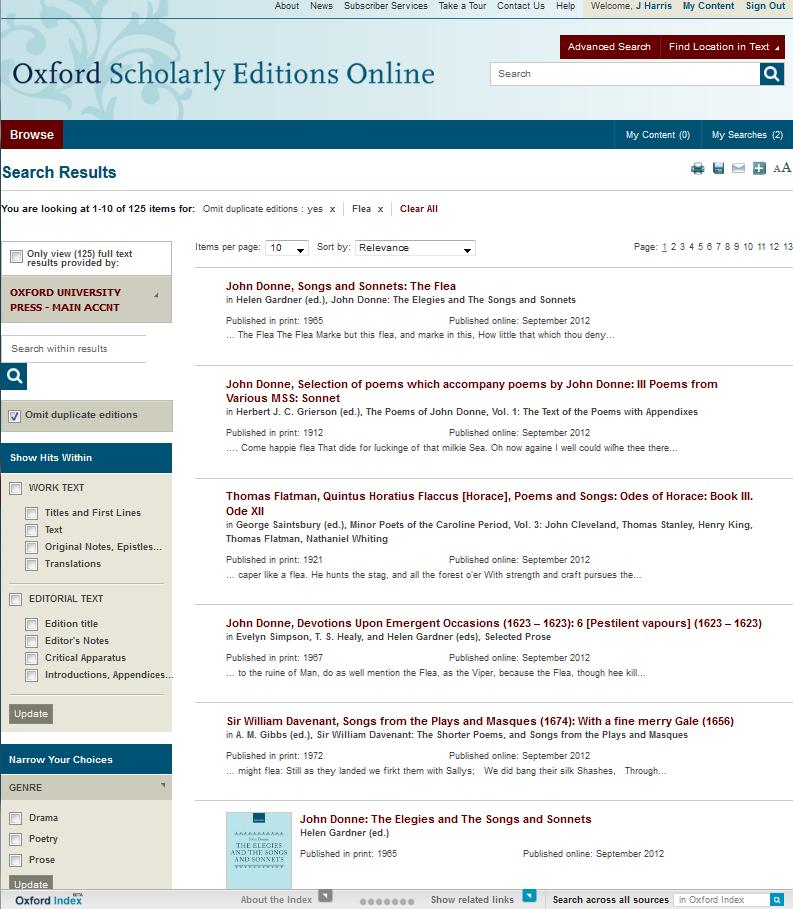 Use to run a full-text search across the full contents of Oxford Scholarly Editions Online Choose to look only at the content you have access to Sort results by
