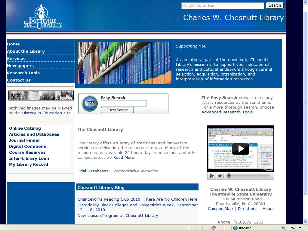 Library Home Page: http://library.uncfsu.
