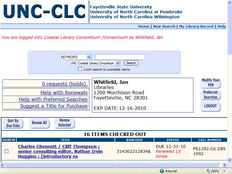 Your Library Record Will Show Your Current Status. A Copy Your Library Record Will Show Your Current Status.