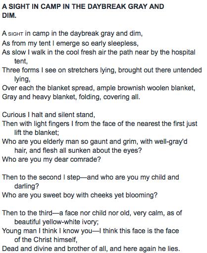 Appendix 3: Walt Whitman Poem A Sight in Camp in the Daybreak Gray and Dim