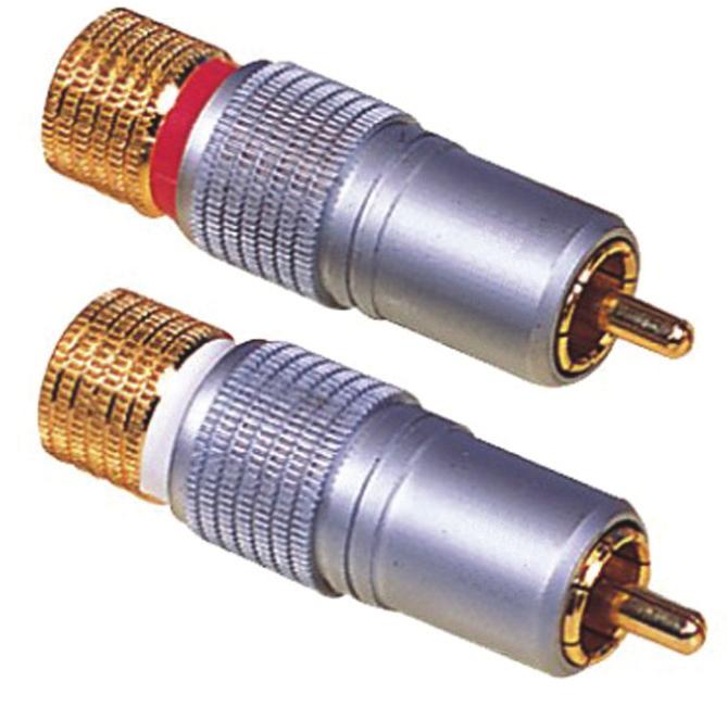 for EMI/RFI protection and are Gold Plated for corrosion resistance and low electrical resistance and are soldered** to the wire.