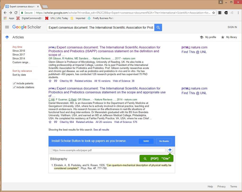 Search title at Google Scholar (Chrome) Only the publisher site