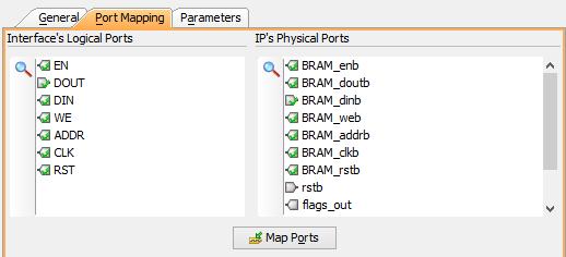 Če želimo gradnik priklopiti na PS-del prek AXI-vmesnika, mu moramo dodati komponento AXI BRAM Controller, kjer je dovolj samo vmesnik BRAM_PORT_A.
