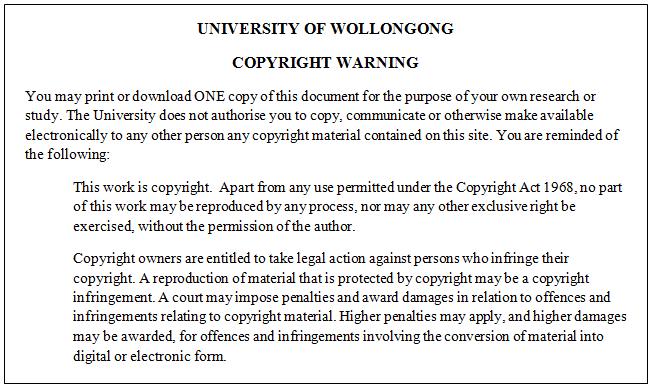 Walker, PhD thesis, Faculty of Creative Arts, University of Wollongong, 2008. http://ro.uow.edu.