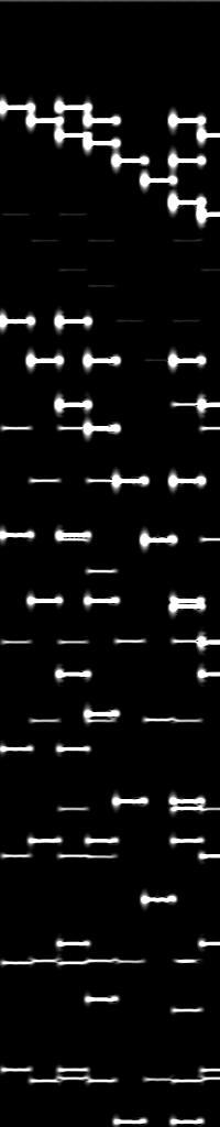 Figure 4: Music amplitude spectrogram (left) and instrument amplitude spectrum (right) Step : Create musical spectrograms from amplitude spectrograms.