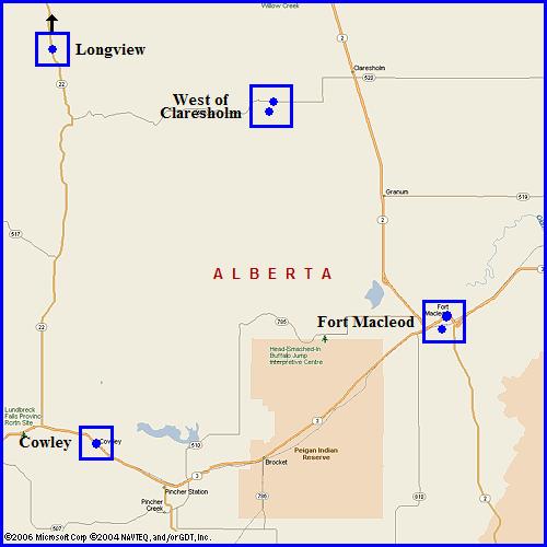 Map of Brokeback Mountain Movie Locations in Region 3 The region shown is approximately